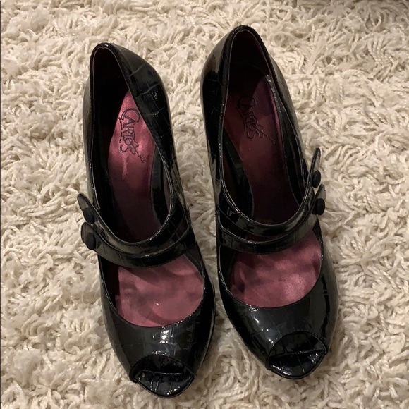 Carlos Santana size 8 black maryjane heels - Picture 2 of 5